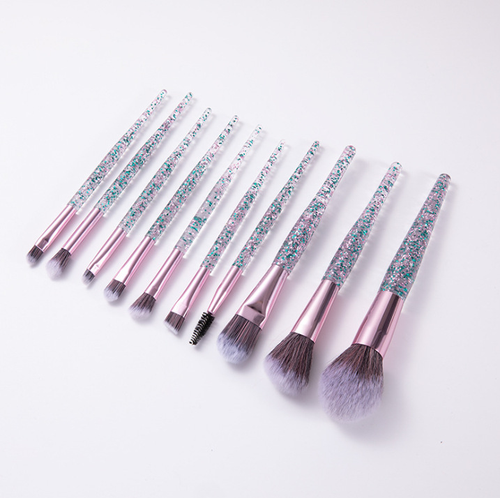 Ensemble de 10 pinceaux de maquillage pour la beauté et l'estompage