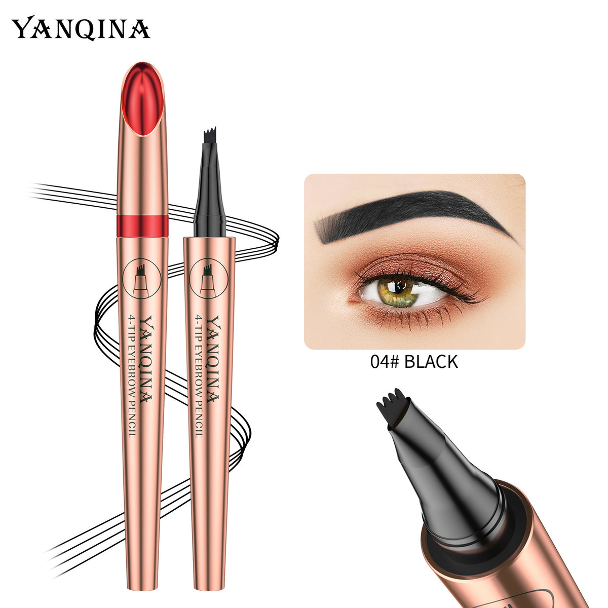 YANQINA Waterproof Liquid Eyebrow Pencil for Brows