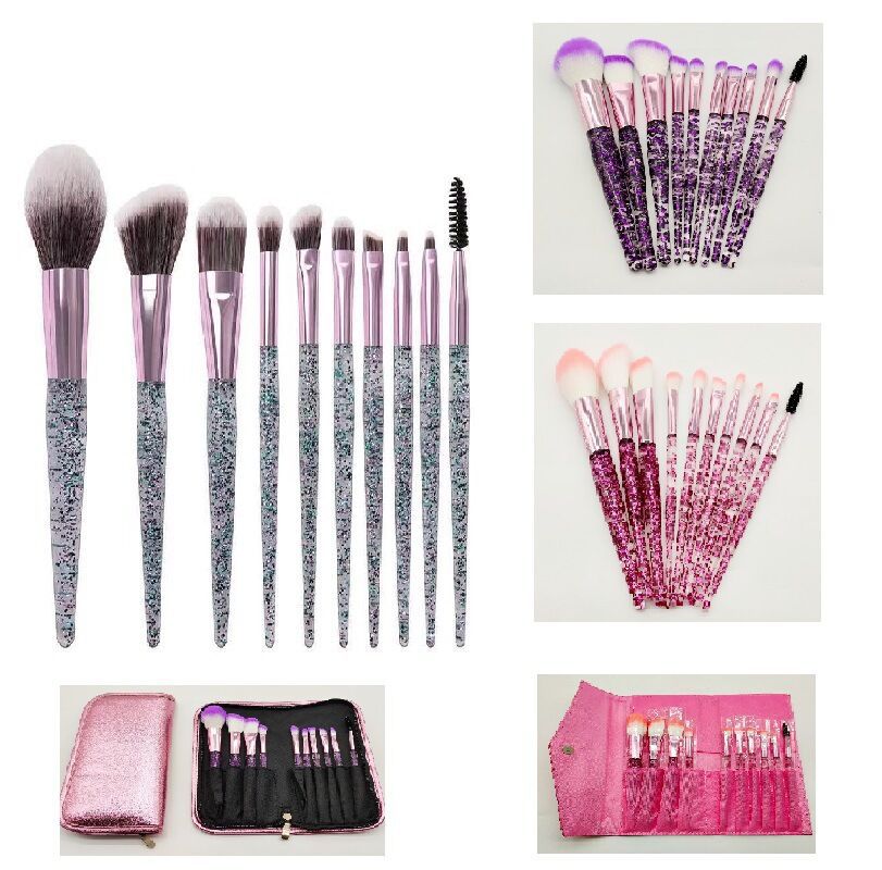 Ensemble de 10 pinceaux de maquillage pour la beauté et l'estompage