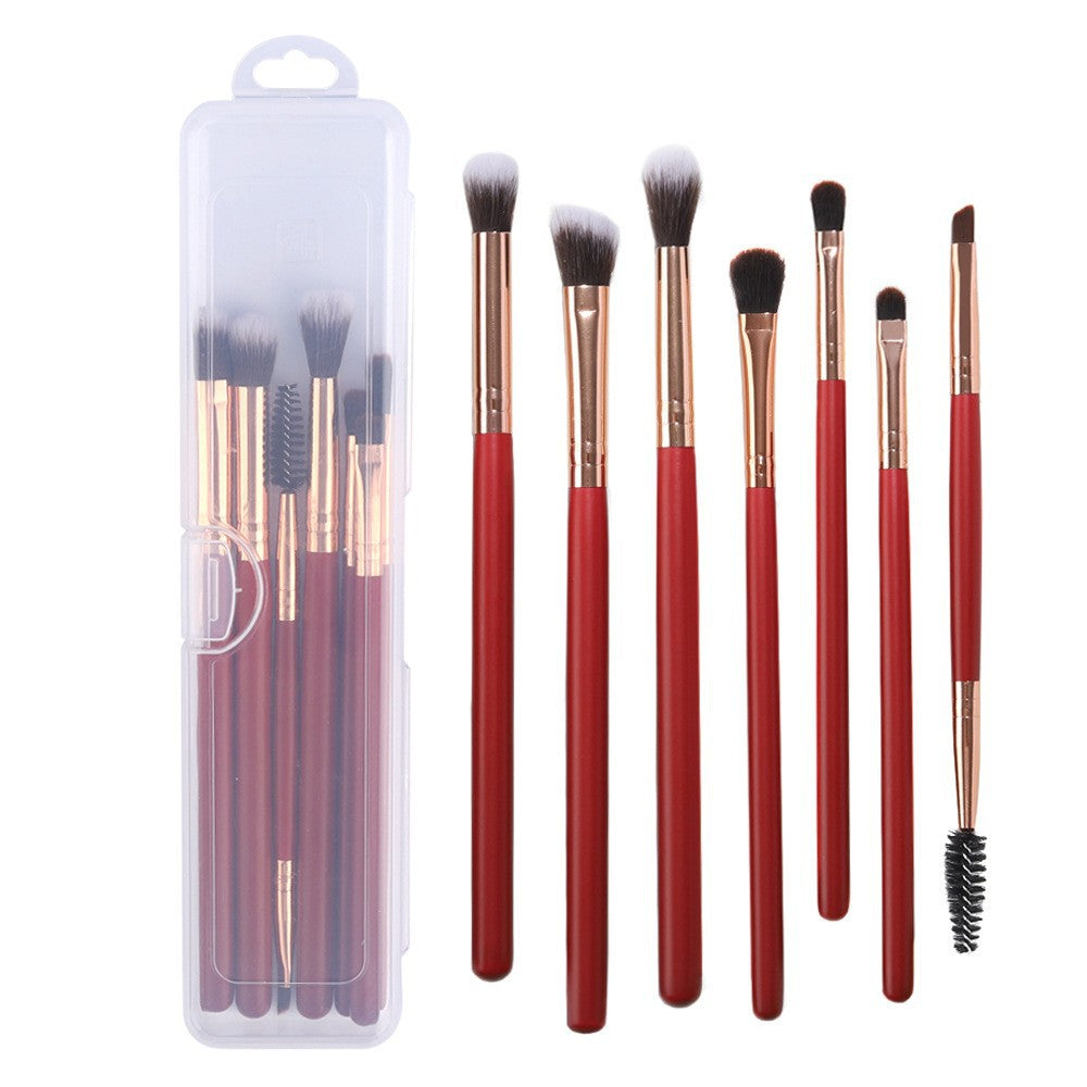 DUcare DF0727 Set de 7 Pinceaux de Maquillage pour les Yeux Rouge