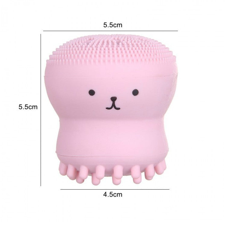 Brosse nettoyante pour le visage en silicone en forme de pieuvre de dessin animé