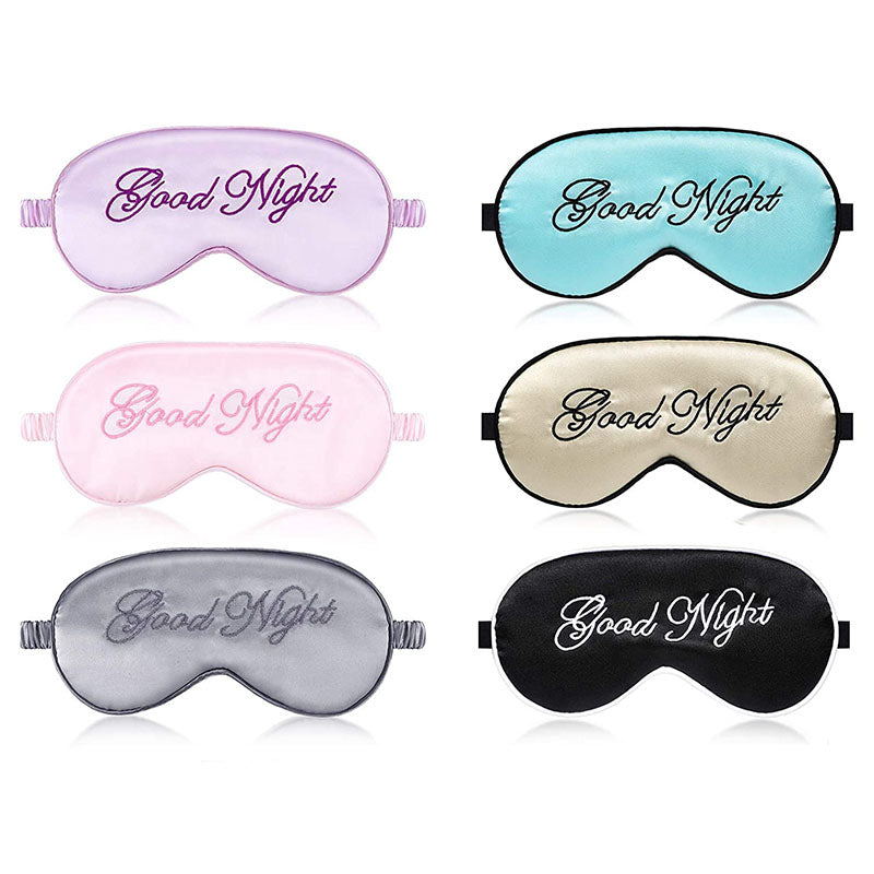 Masque de nuit en soie brodée avec aération réglable