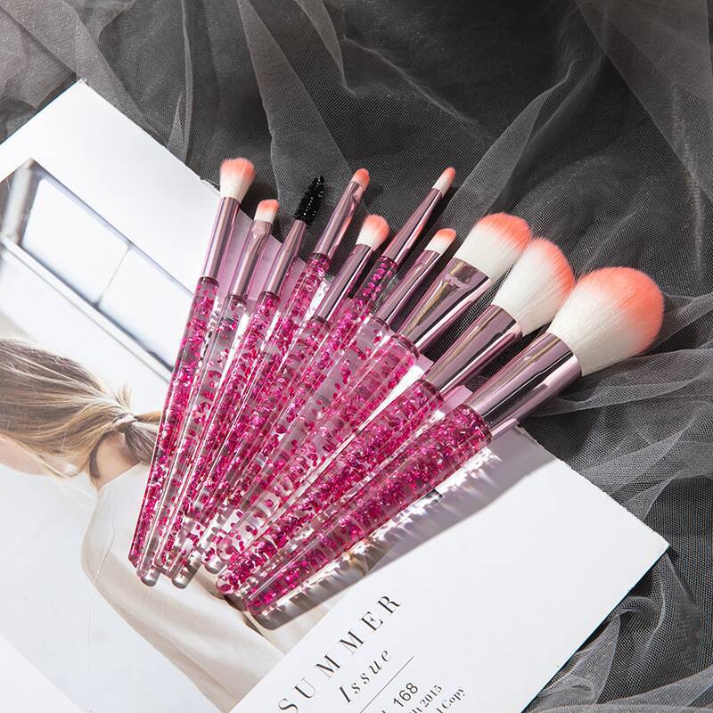 Ensemble de 10 pinceaux de maquillage pour la beauté et l'estompage