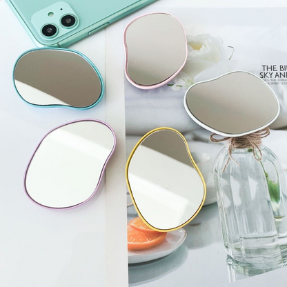 Irregular Decorative Compact Makeup Mirror and Phone Holder