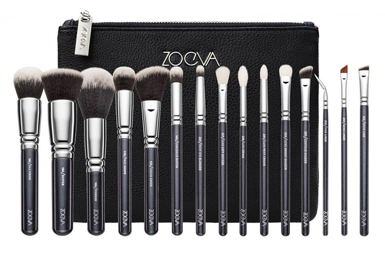 Ensemble de 15 pinceaux de maquillage rose or