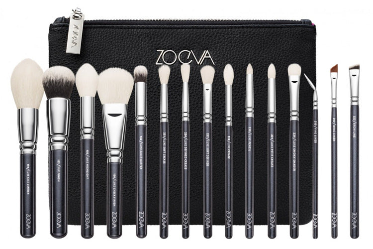 Ensemble de 15 pinceaux de maquillage rose or