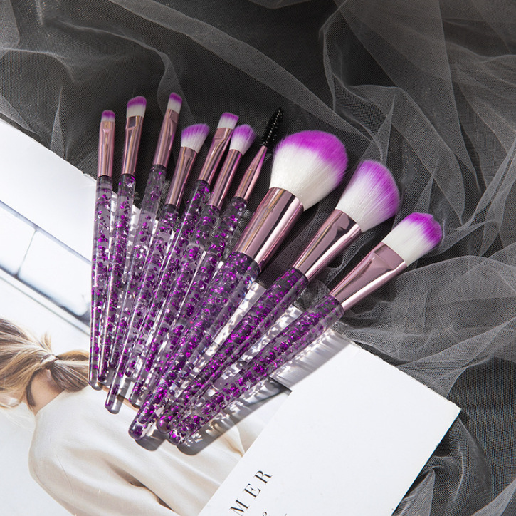 Ensemble de 10 pinceaux de maquillage pour la beauté et l'estompage